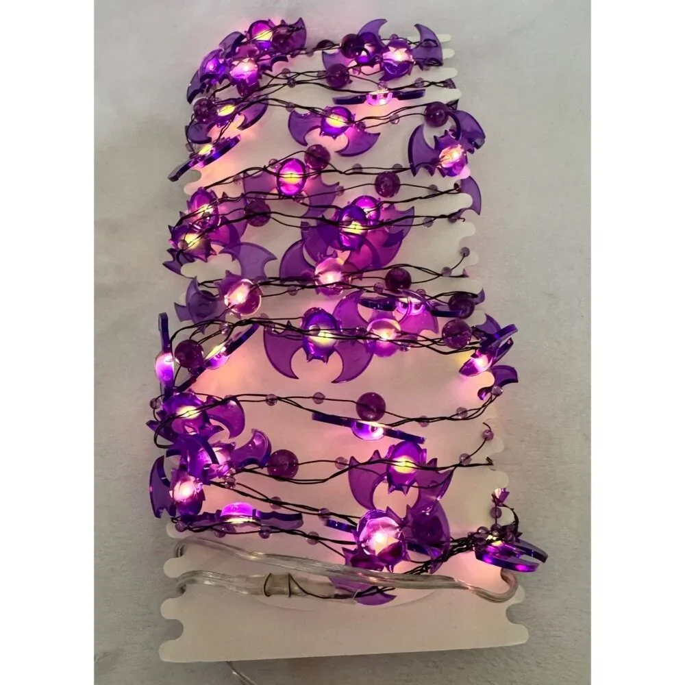 Pier 1 Imports Bat Glimmer Strings Flexible LED Lights 10ft 60 Lights Halloween